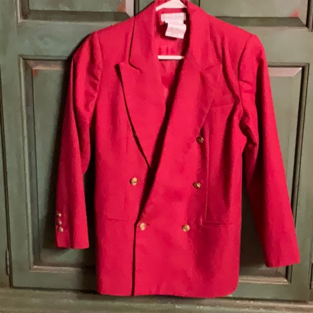 Dark Red wool double breasted blazer